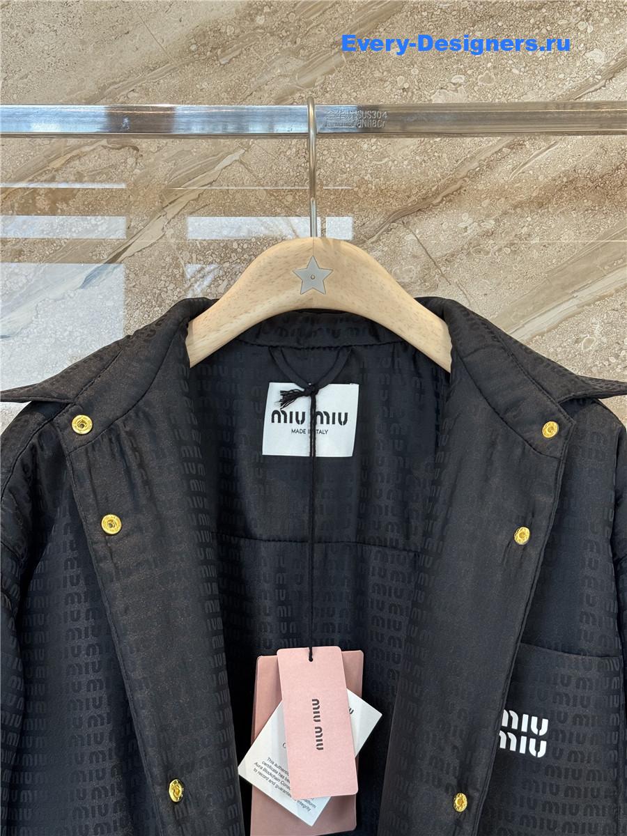 Miu Miu Black Logo Cotton Jacket