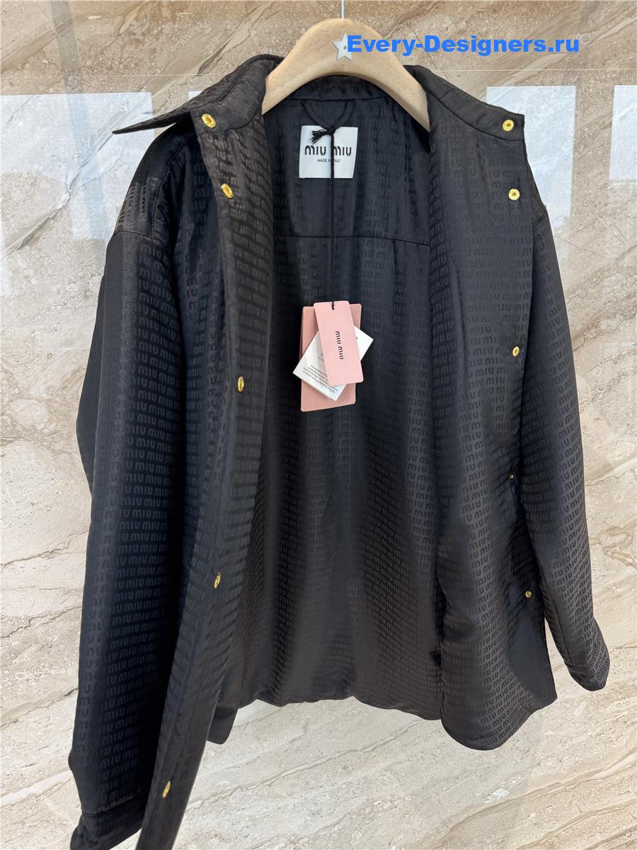 Miu Miu Black Logo Cotton Jacket