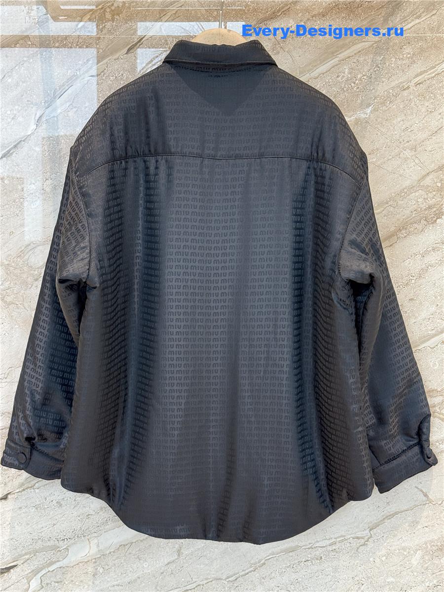 Miu Miu Black Logo Cotton Jacket