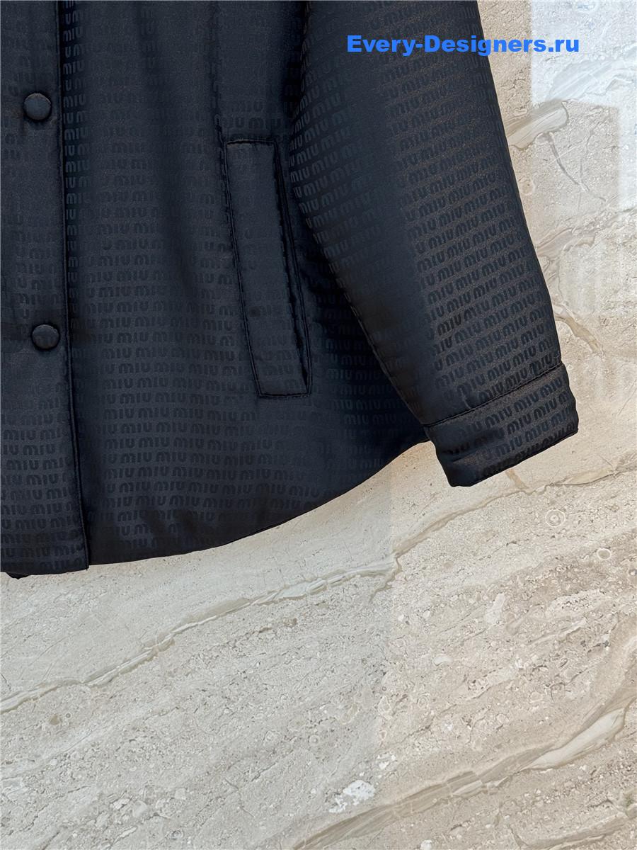 Miu Miu Black Logo Cotton Jacket