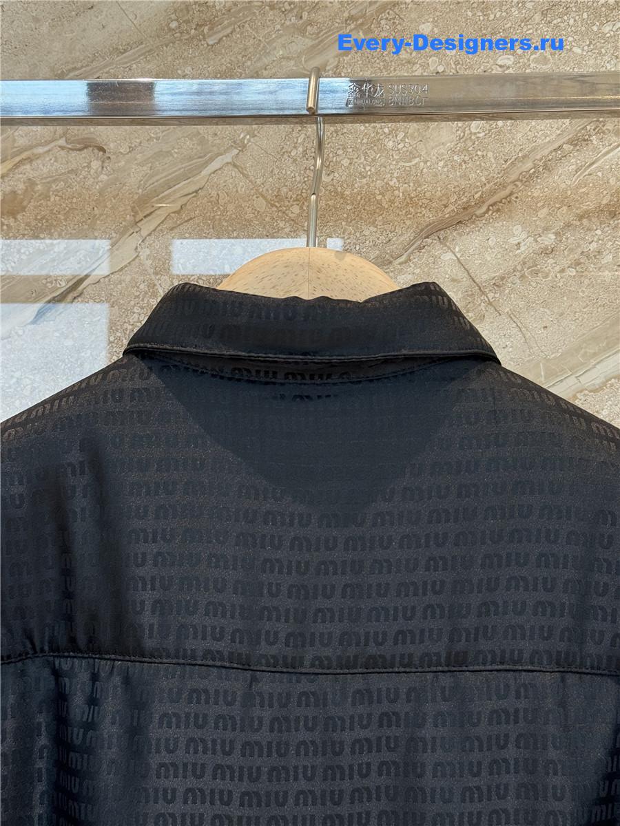 Miu Miu Black Logo Cotton Jacket