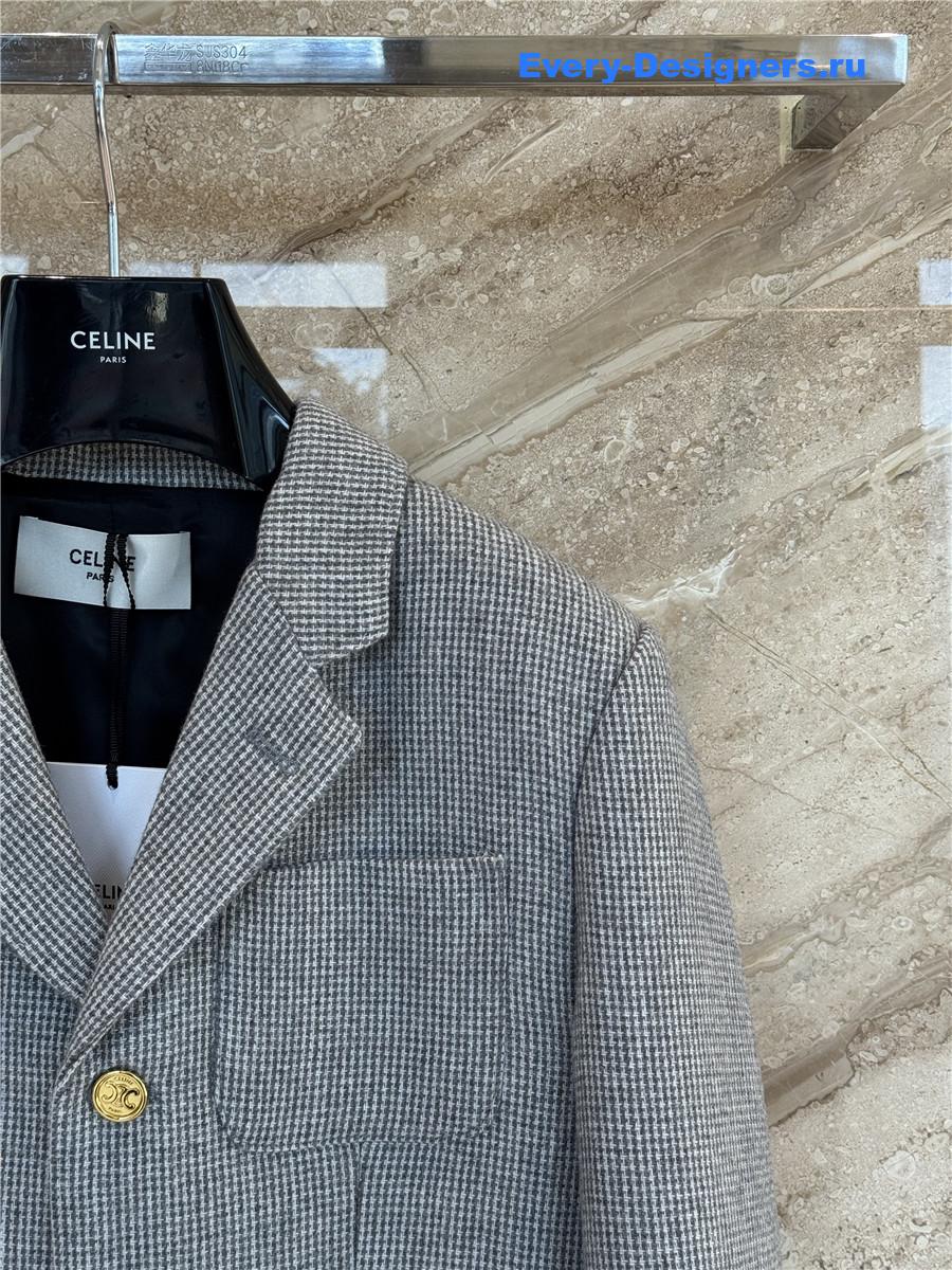 Ce1i*e grey plaid blazer