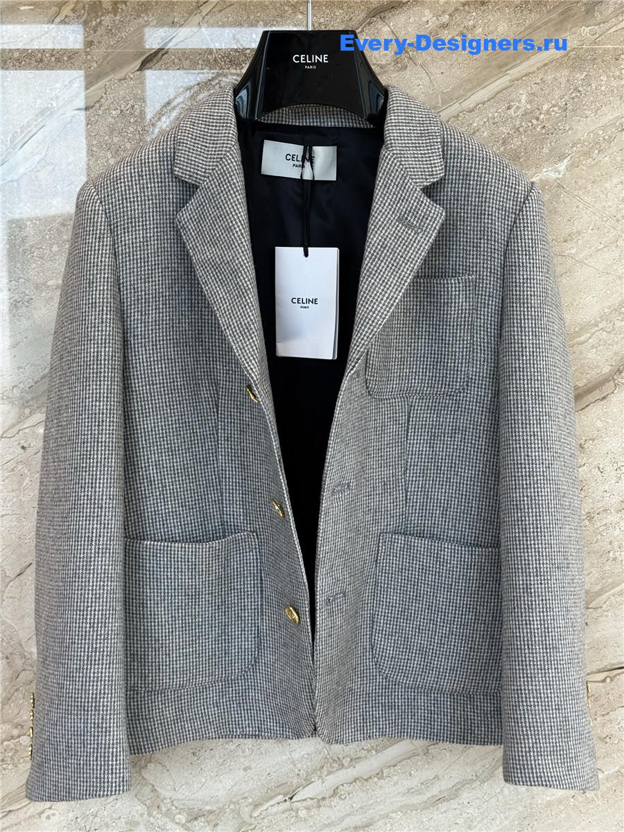 Ce1i*e grey plaid blazer