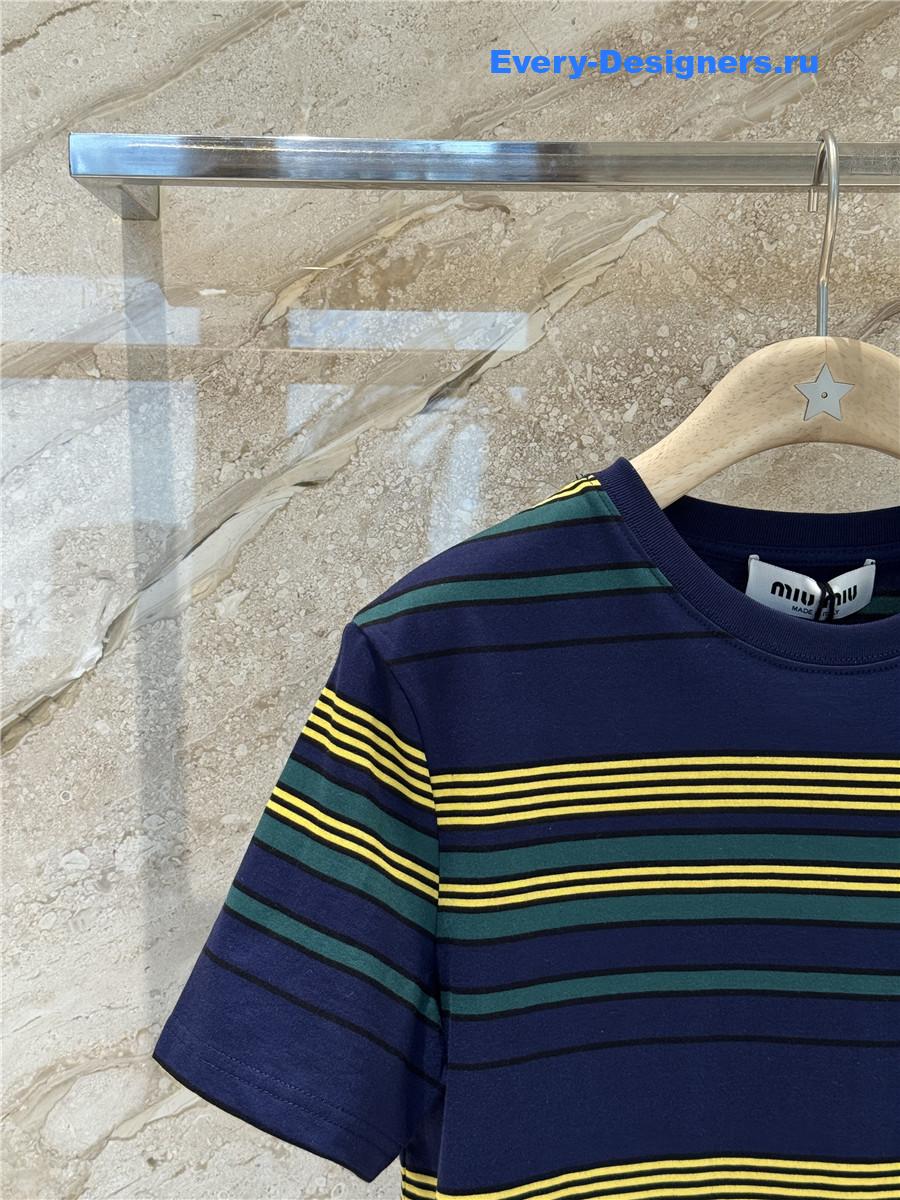 Miu Miu Striped Jersey T-Shirt