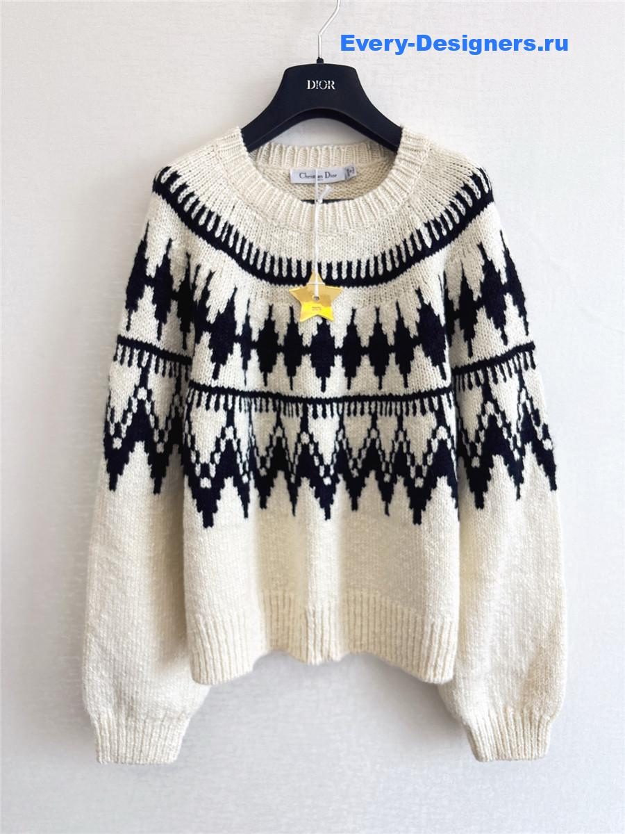 D10ralps beige round neck cashmere sweater