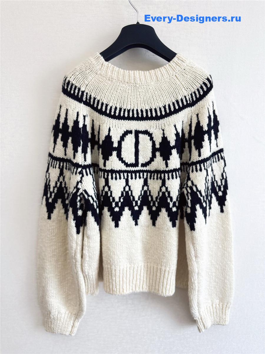 D10ralps beige round neck cashmere sweater