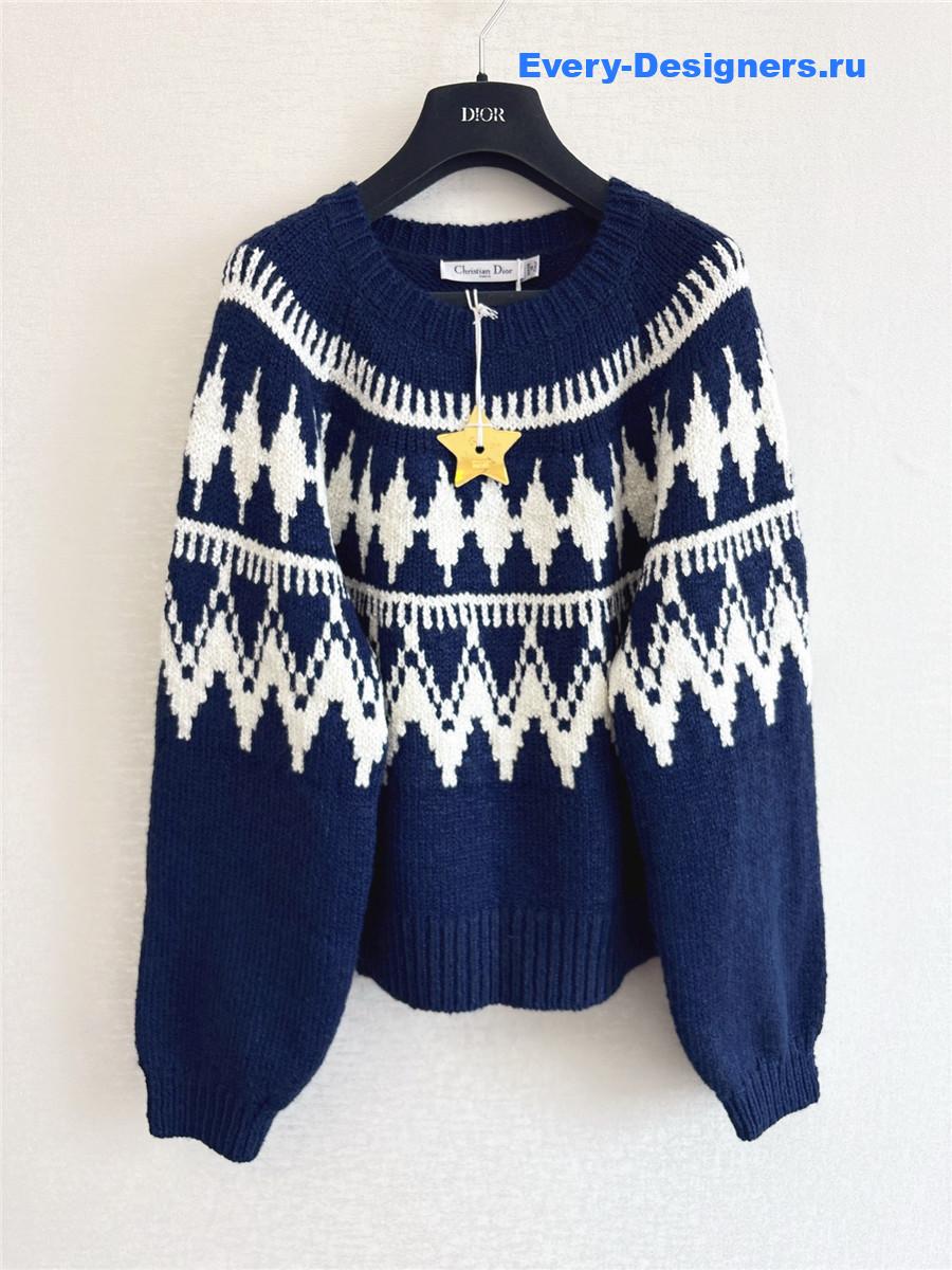 D10ralps navy blue round neck cashmere sweater