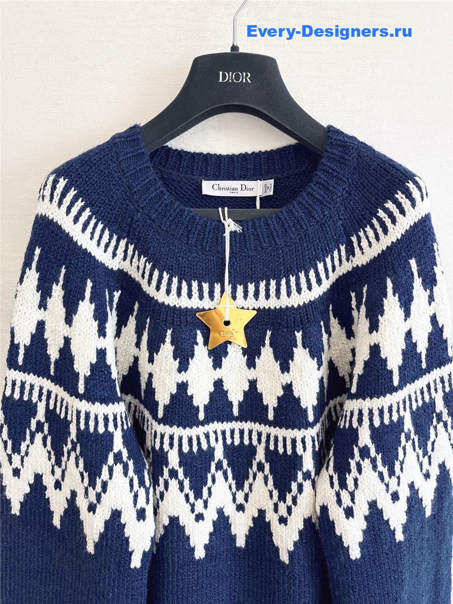 D10ralps navy blue round neck cashmere sweater