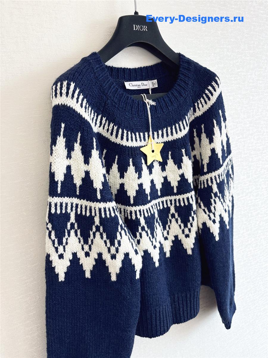 D10ralps navy blue round neck cashmere sweater