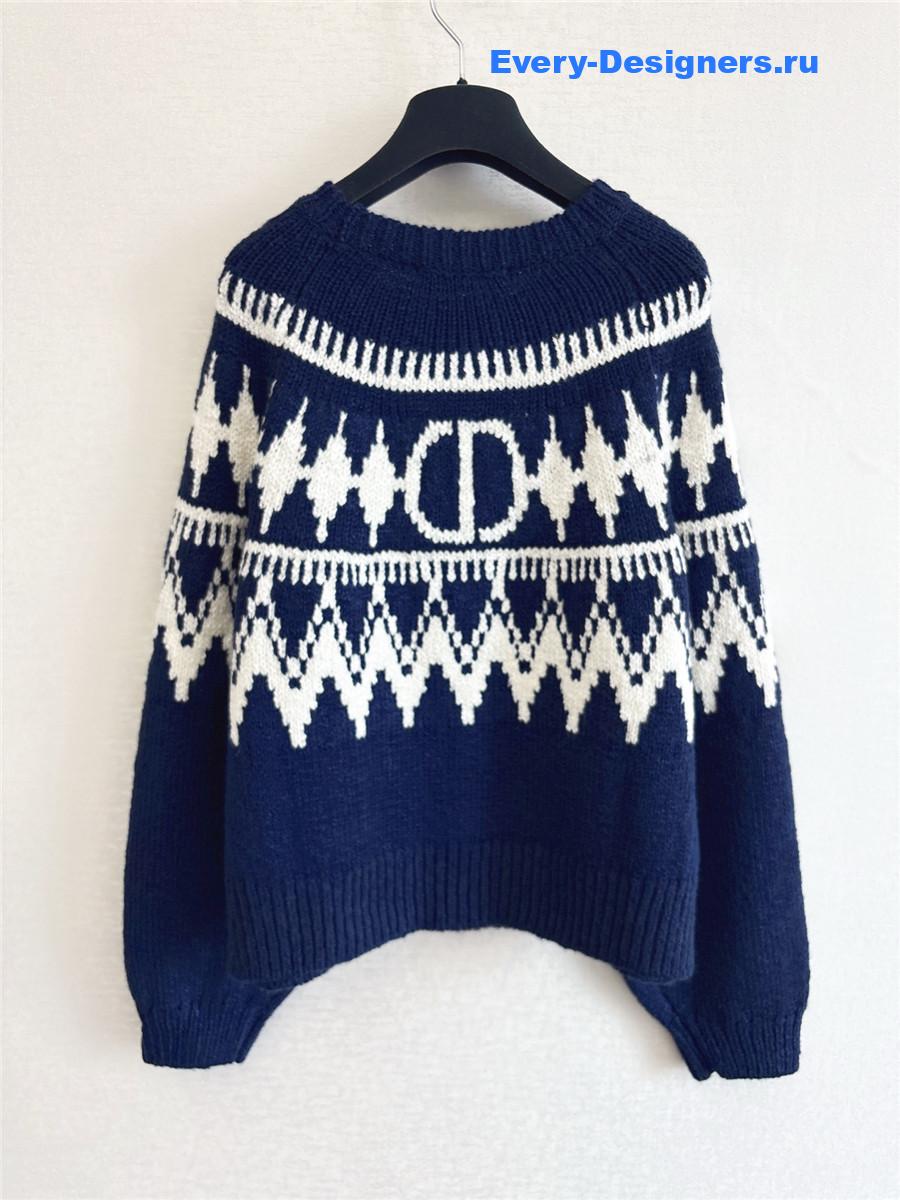 D10ralps navy blue round neck cashmere sweater