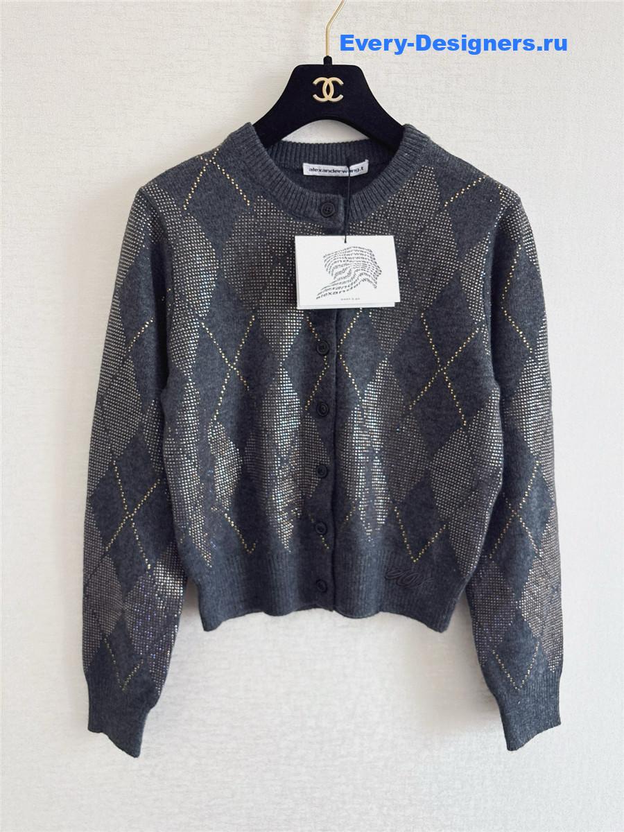 A1exa*der wang grey wool blend cardigan