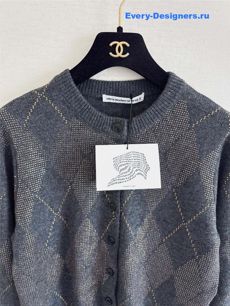 A1exa*der wang grey wool blend cardigan