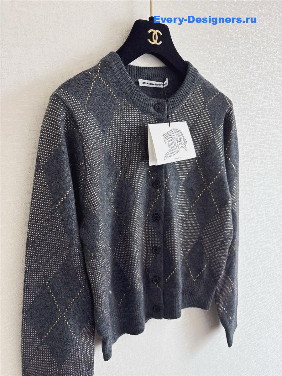 A1exa*der wang grey wool blend cardigan