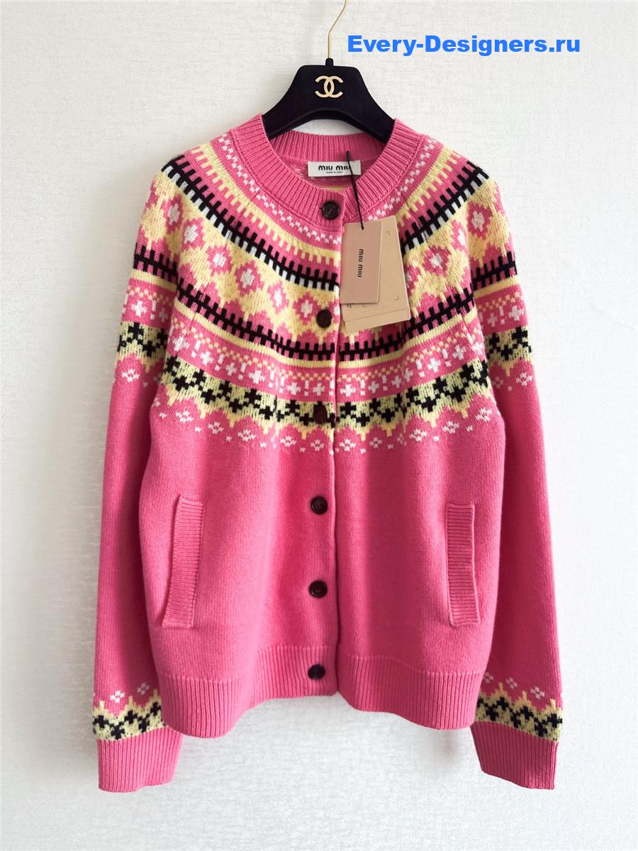 Miu Miu Pink Wool Cardigan