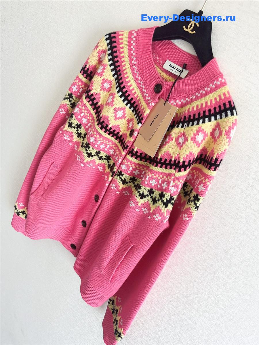 Miu Miu Pink Wool Cardigan