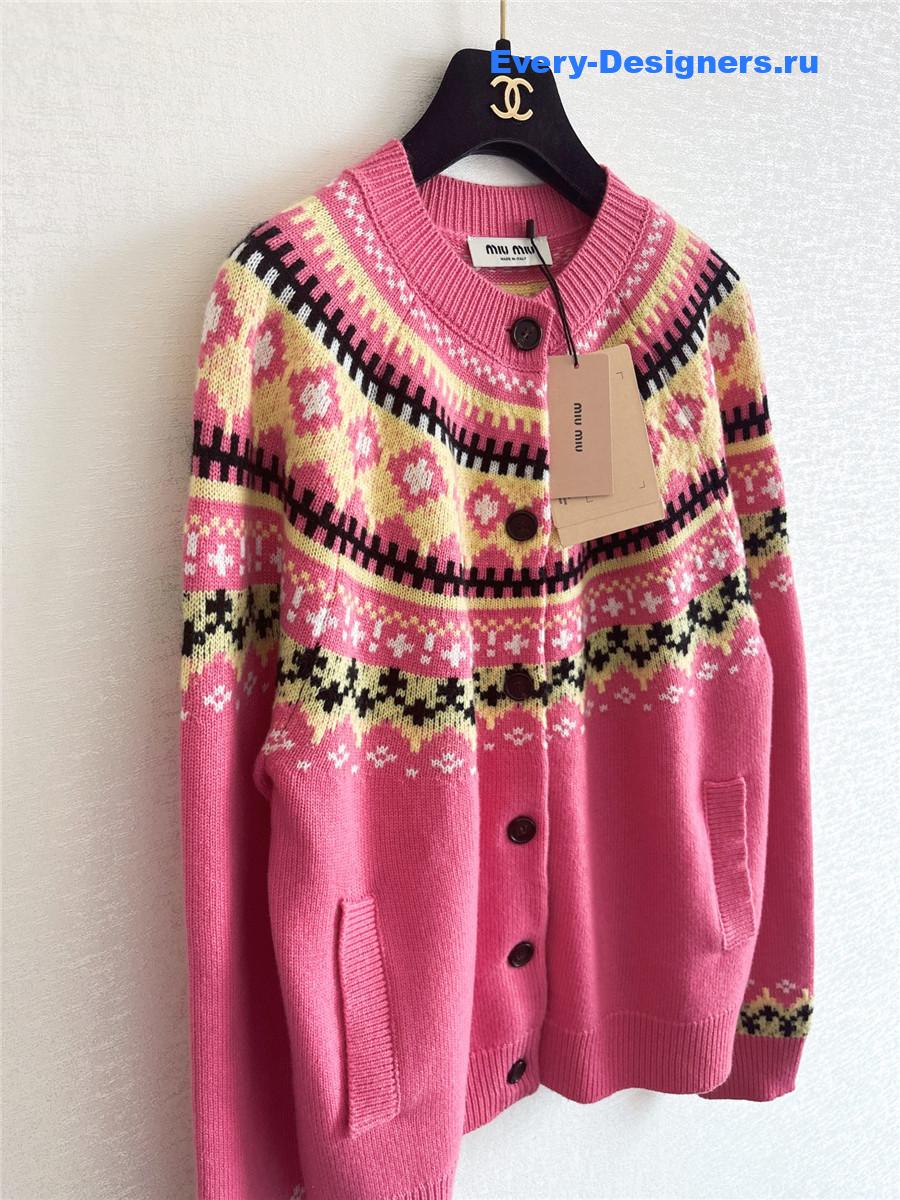 Miu Miu Pink Wool Cardigan
