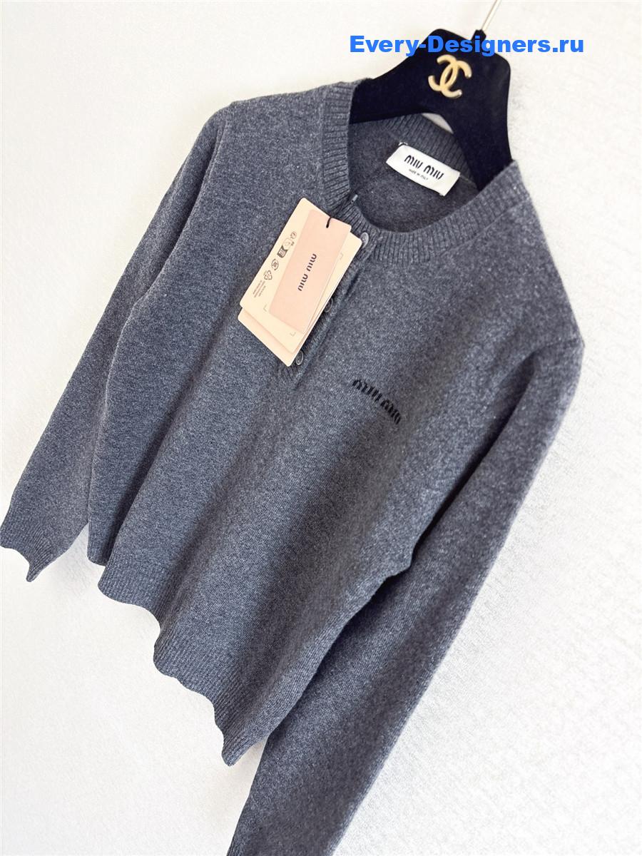 Miu Miu Slate Gray Cashmere Sweater
