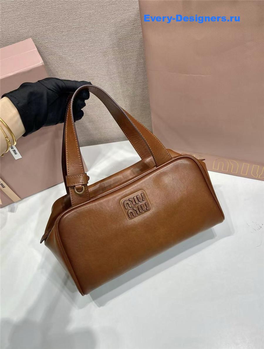 Miu Miu Brown Leather Top-Handle Bag