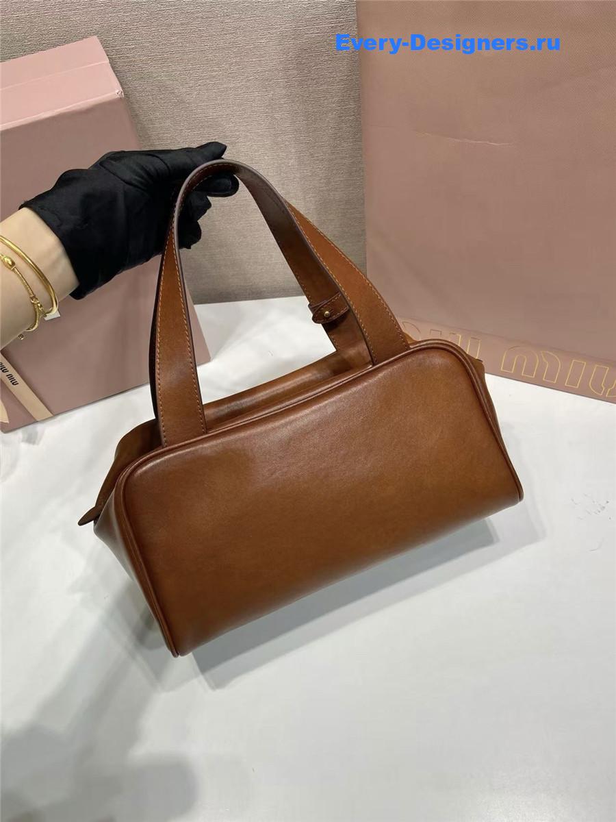 Miu Miu Brown Leather Top-Handle Bag