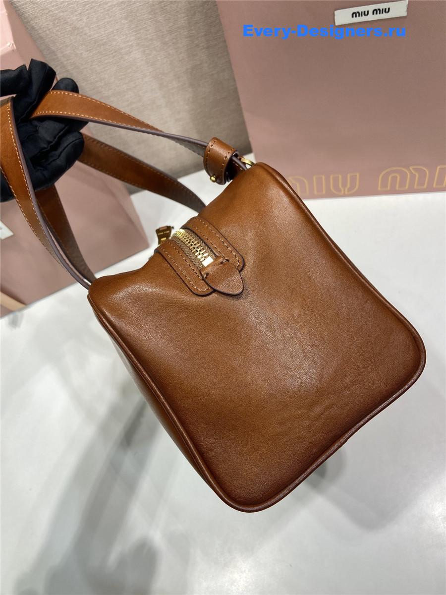 Miu Miu Brown Leather Top-Handle Bag