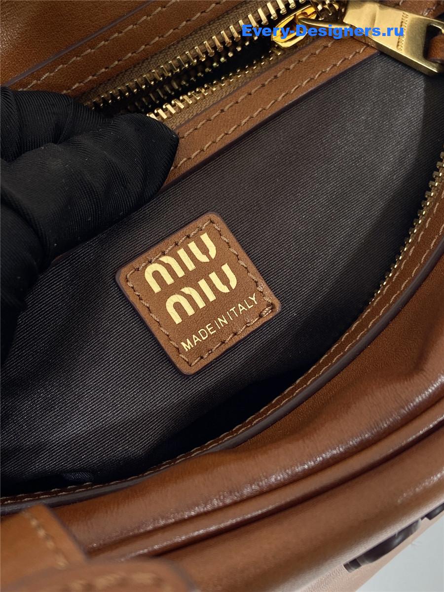 Miu Miu Brown Leather Top-Handle Bag