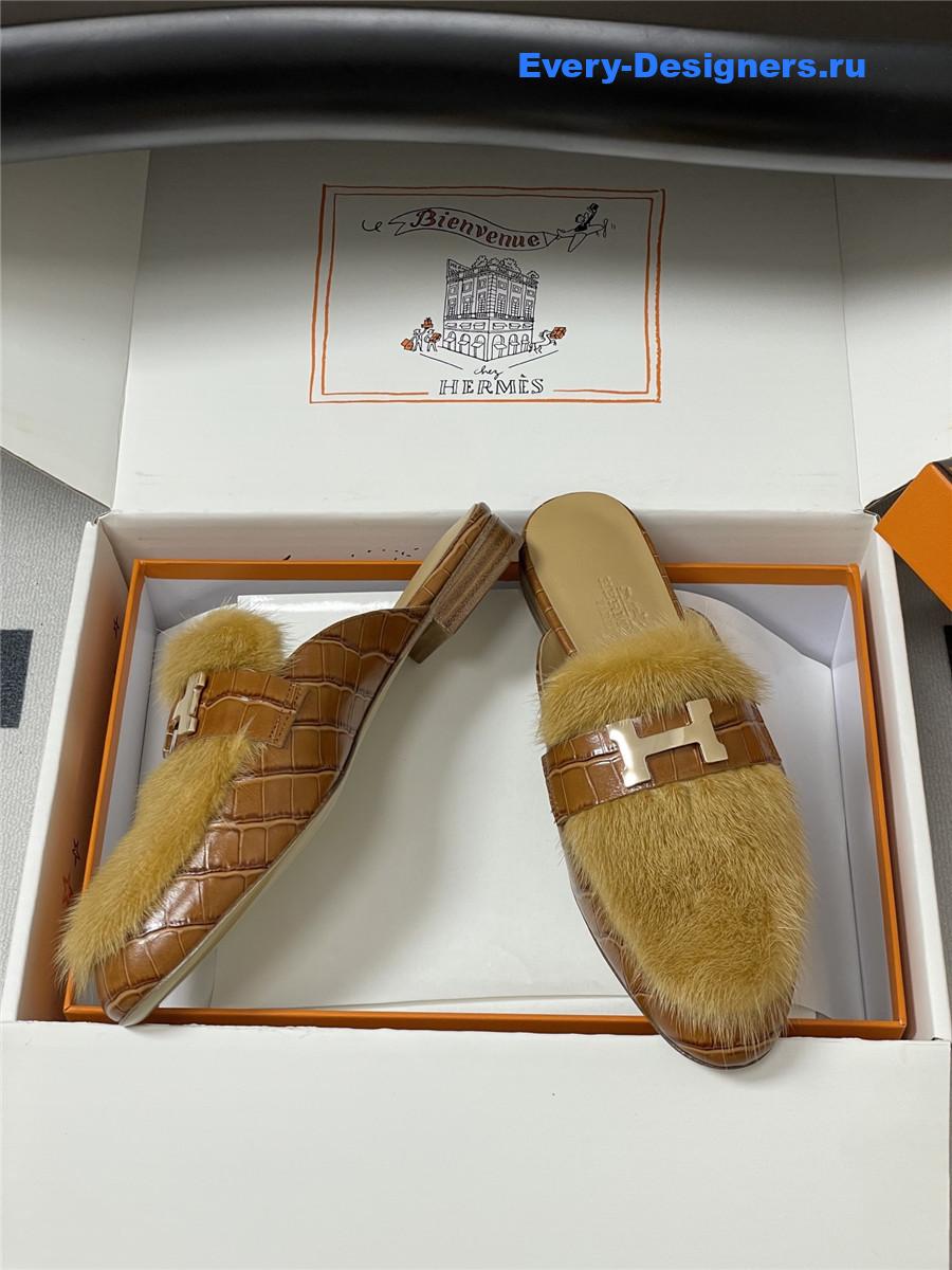 H**me5 brown mink mules