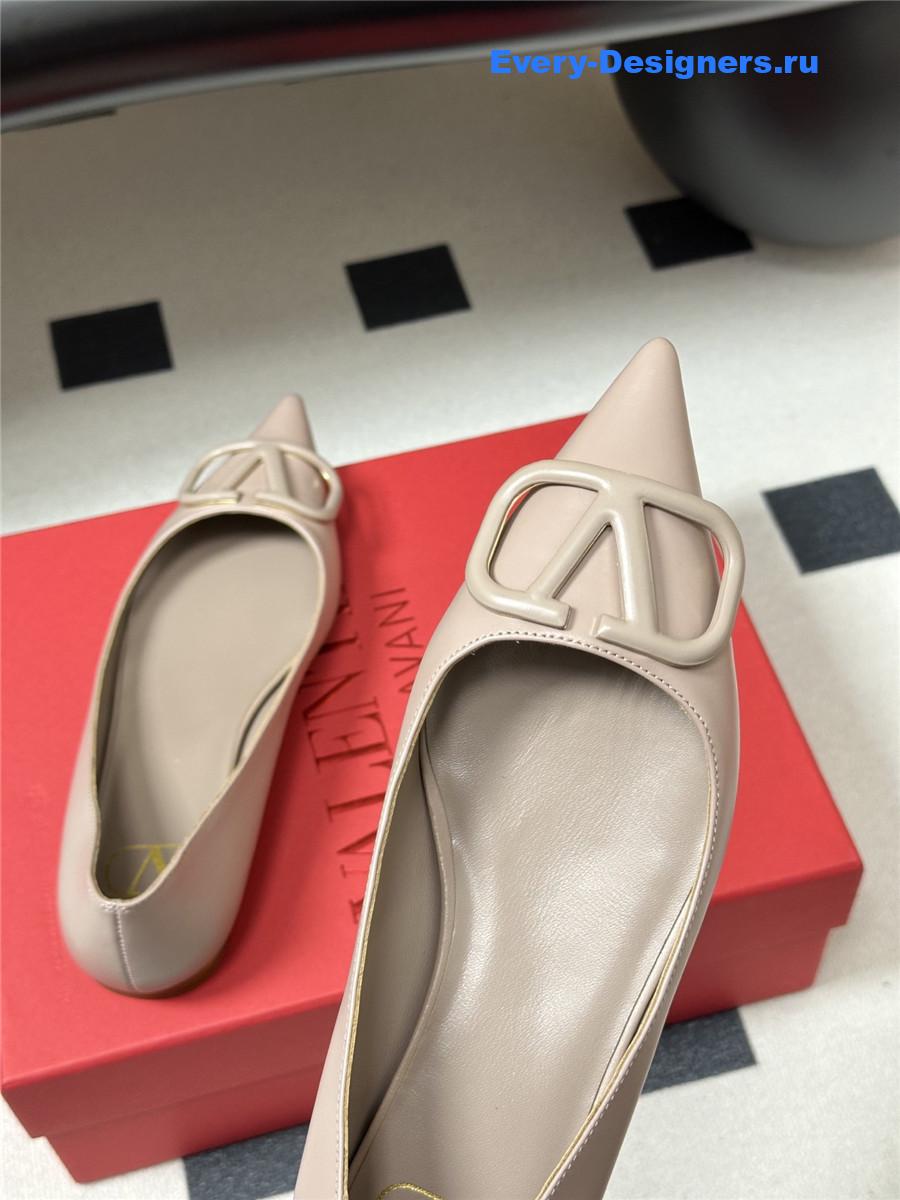 Va1e*ntin0 vlogo pink patent leather ballet flats