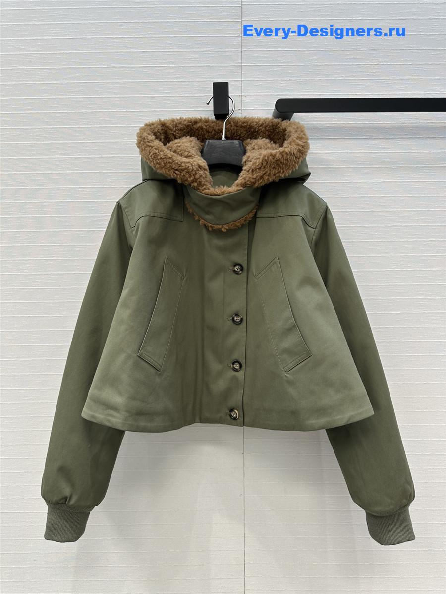 L0ew* green short parka