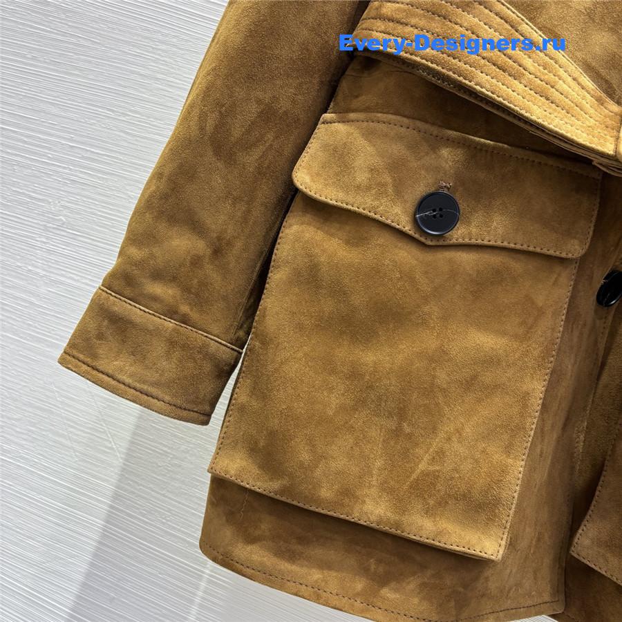 Sa1nt Lau*nt brown suede down jacket