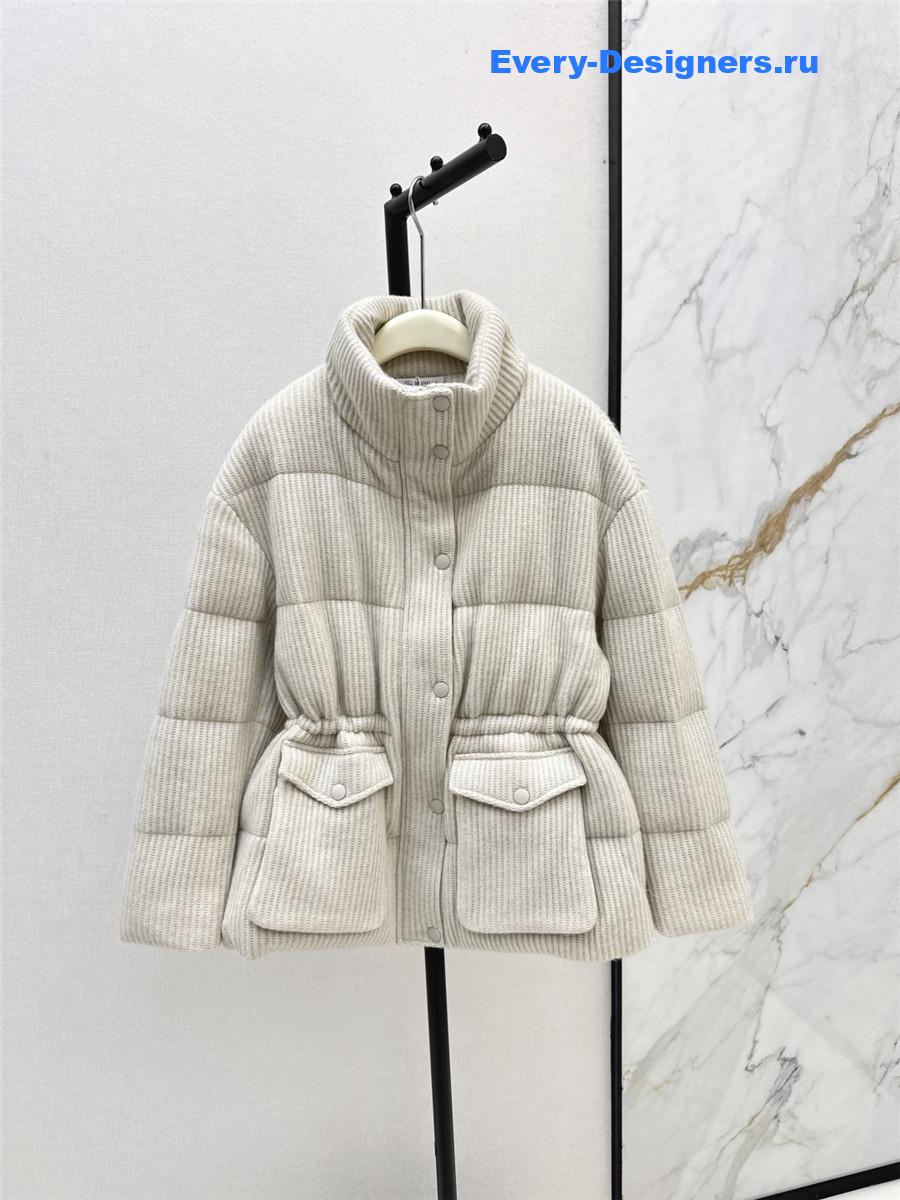 BC Stand Collar Cashmere and Goose Down Coat