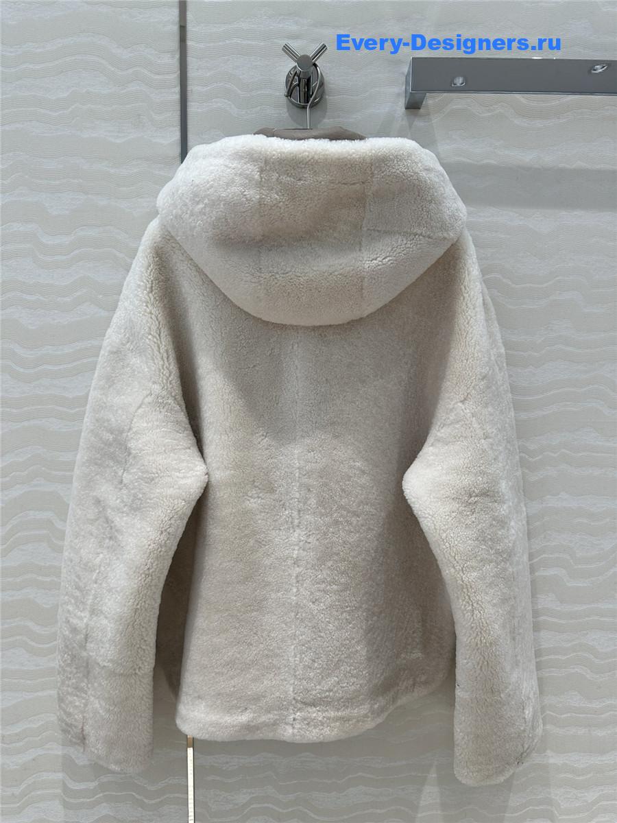 L0ew* hooded shearling jacket