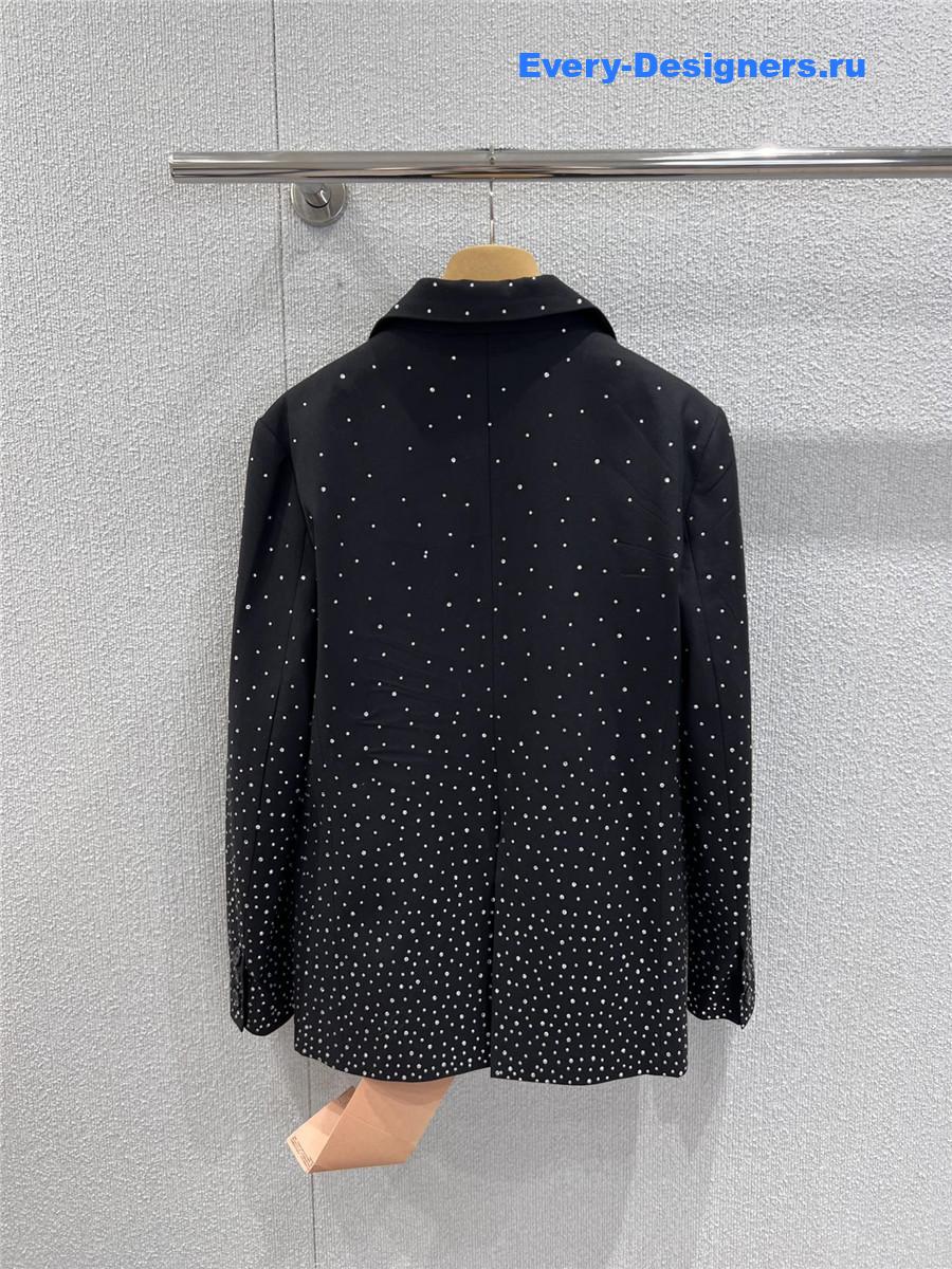 Miu Miu Black Rhinestone Blazer