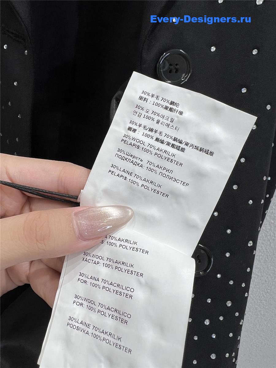 Miu Miu Black Rhinestone Blazer