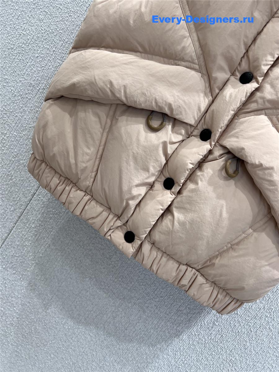 Moncler Pink Baise Down Gilet Vests