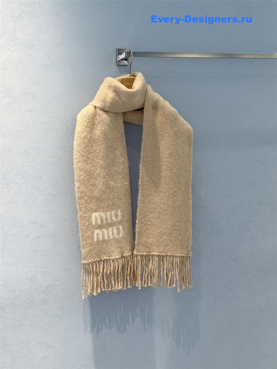 Miu Miu Natural Wool And Mohair Scarf