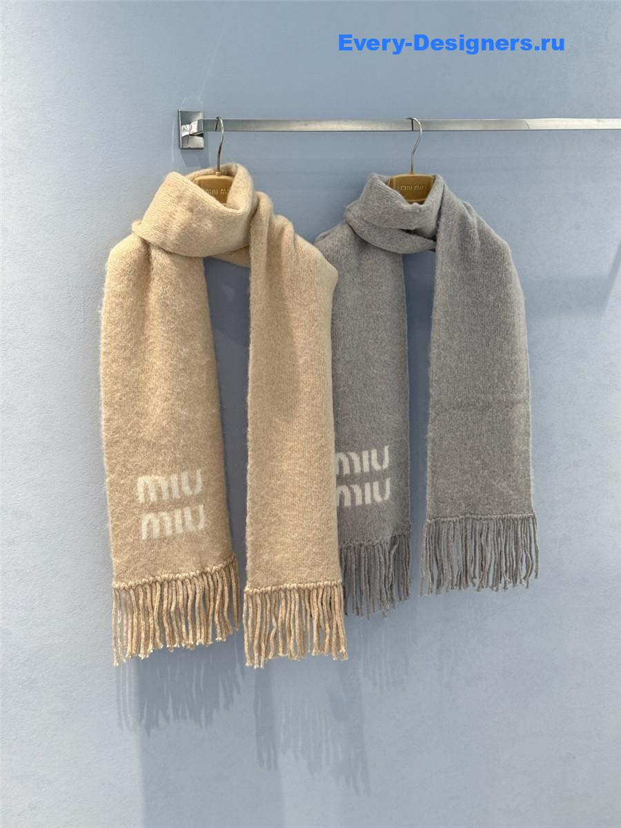 Miu Miu Natural Wool And Mohair Scarf