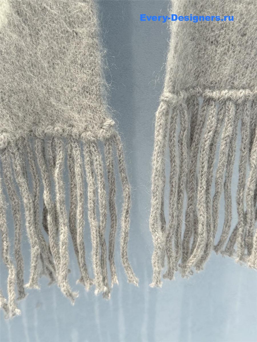 Miu Miu Grey Wool And Mohair Scarf