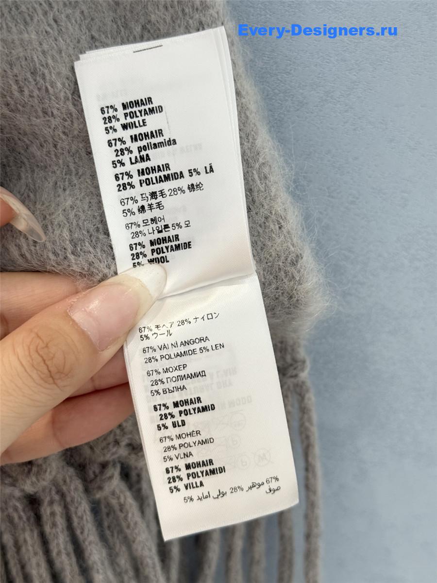 Miu Miu Grey Wool And Mohair Scarf