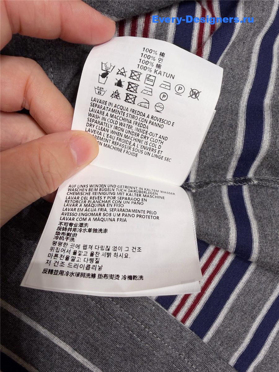 Miu Miu Gray Striped Jersey T-Shirt