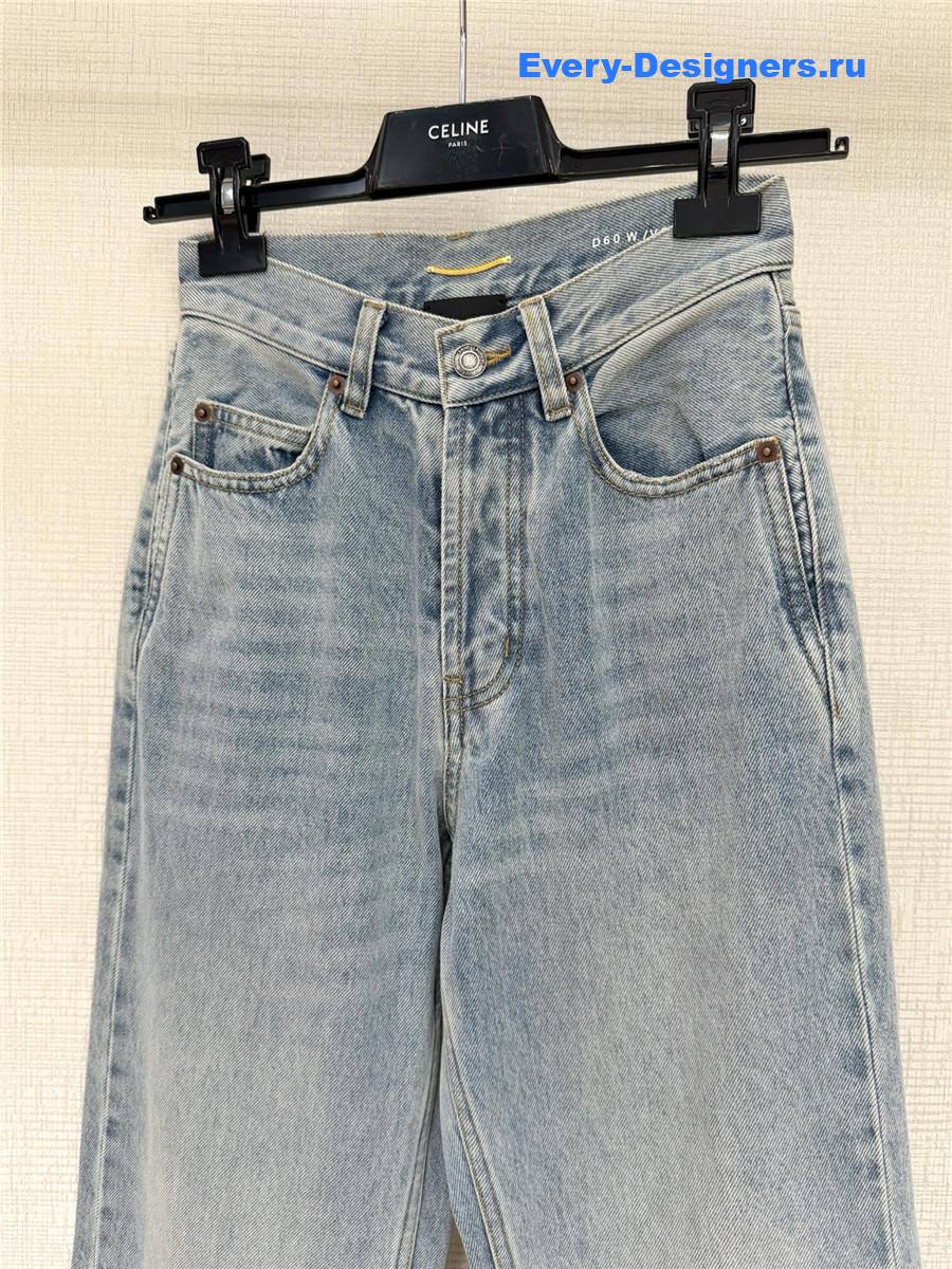 Sa1nt Lau*nt light blue high-waisted jeans