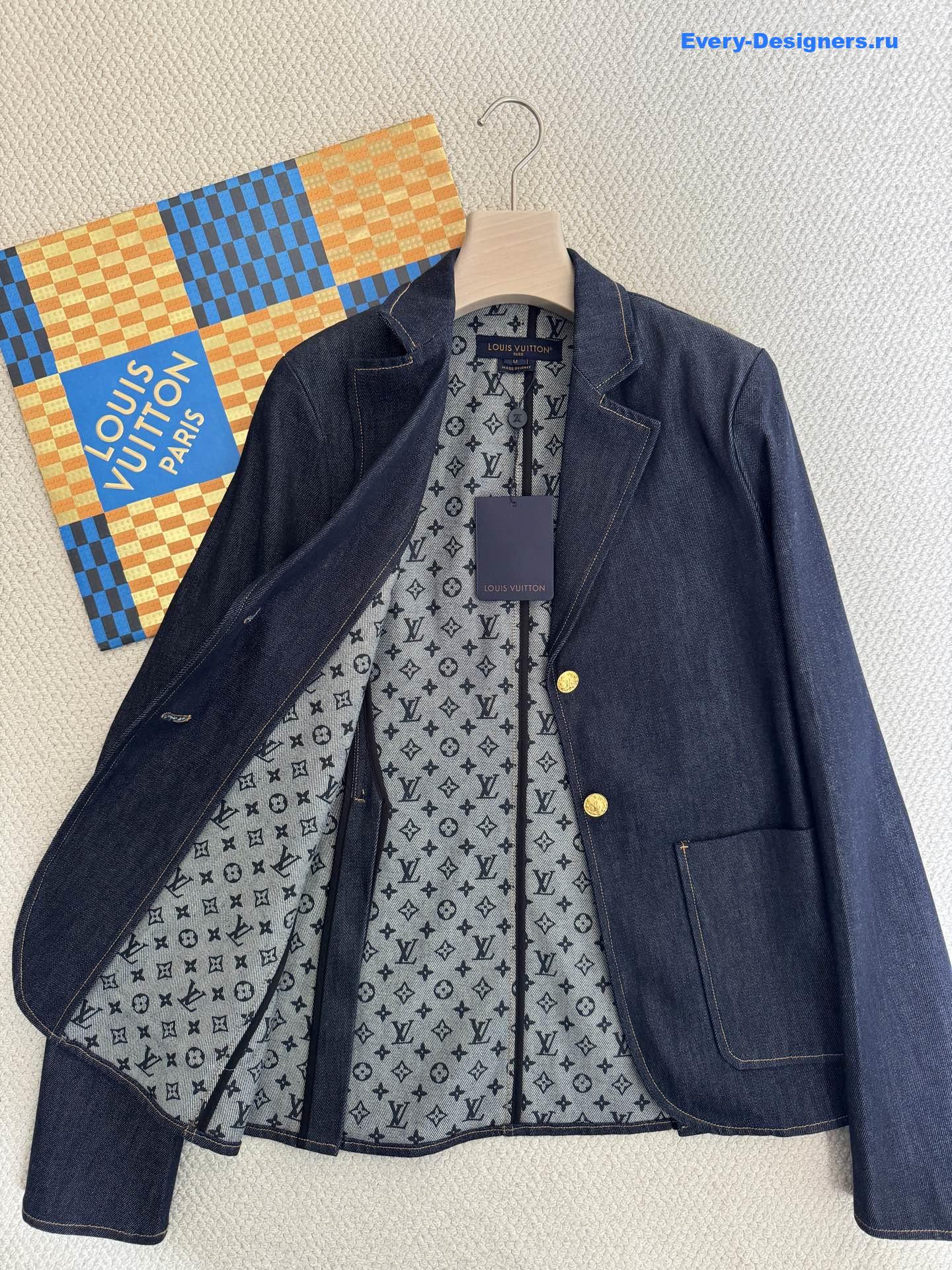 l0vis Vvtt0n denim preppy blazer jacket