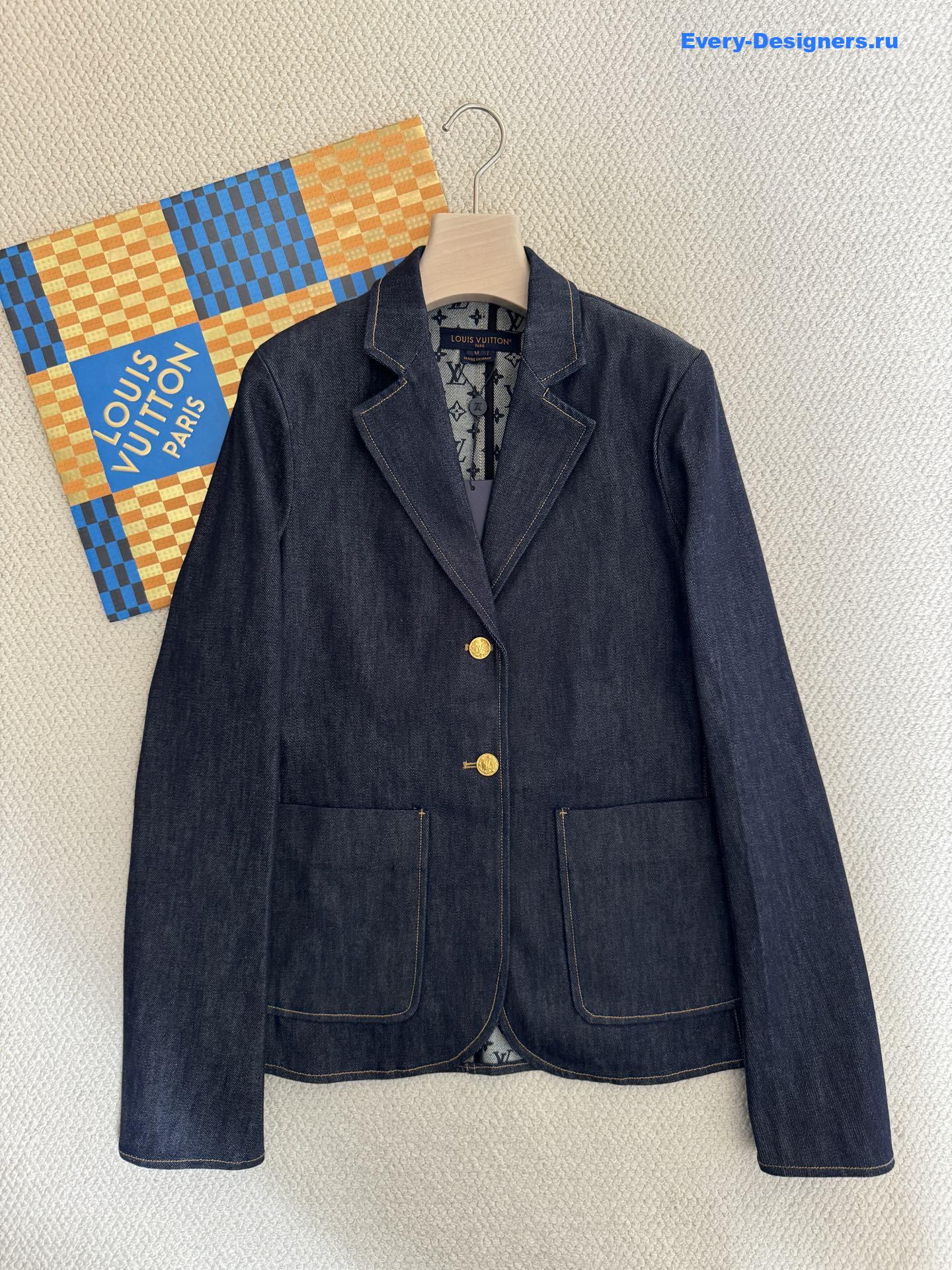 l0vis Vvtt0n denim preppy blazer jacket