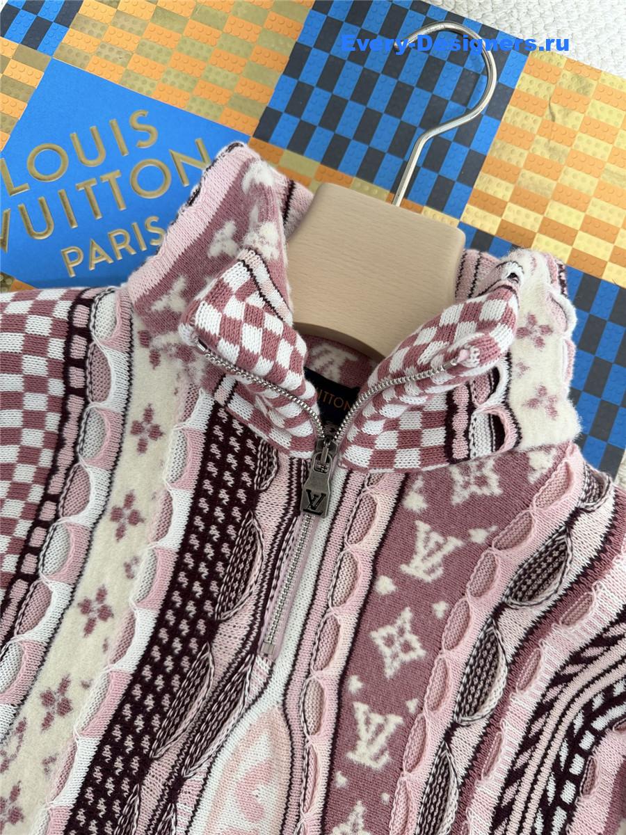 l0vis Vvtt0n pink turtleneck half-zip pullover