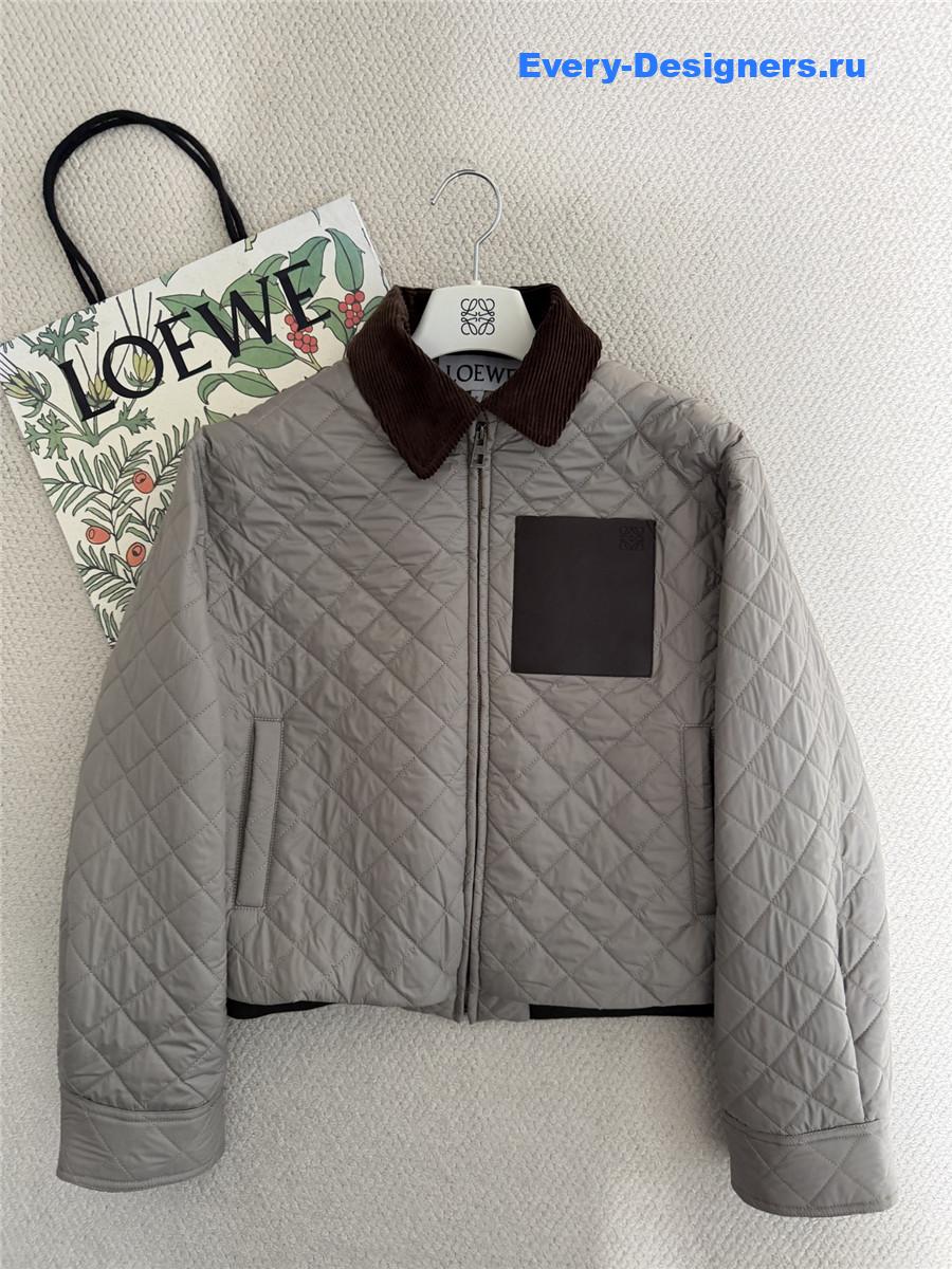 L0ew* corduroy collar quilted jacket