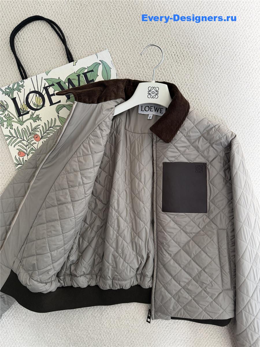 L0ew* corduroy collar quilted jacket