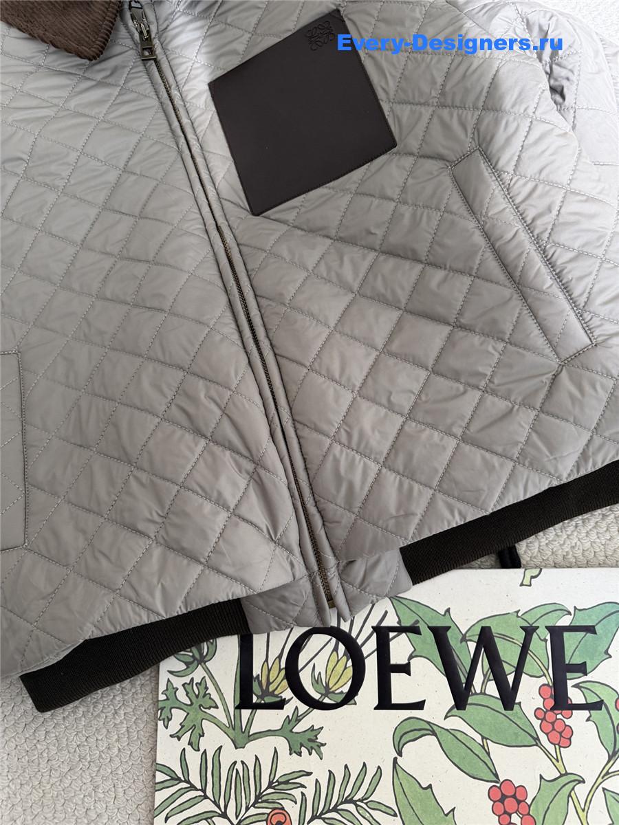 L0ew* corduroy collar quilted jacket
