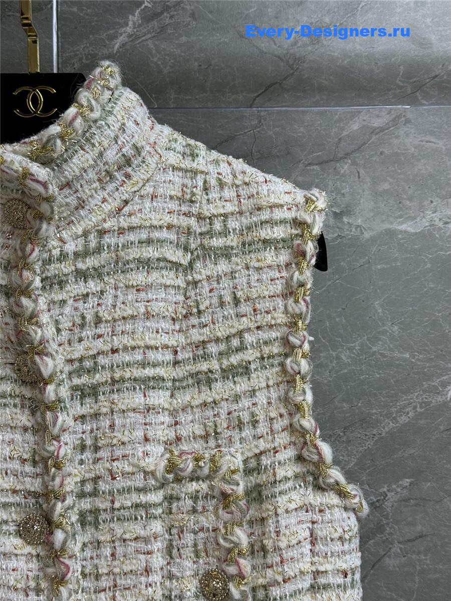 Ch**el tweed sleeveless long dress