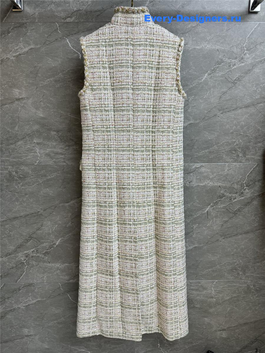 Ch**el tweed sleeveless long dress