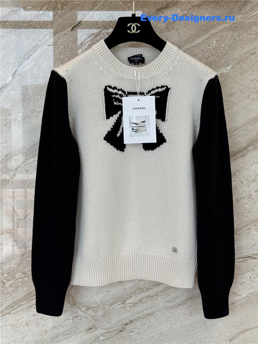Ch**el coco neige bow knit sweater