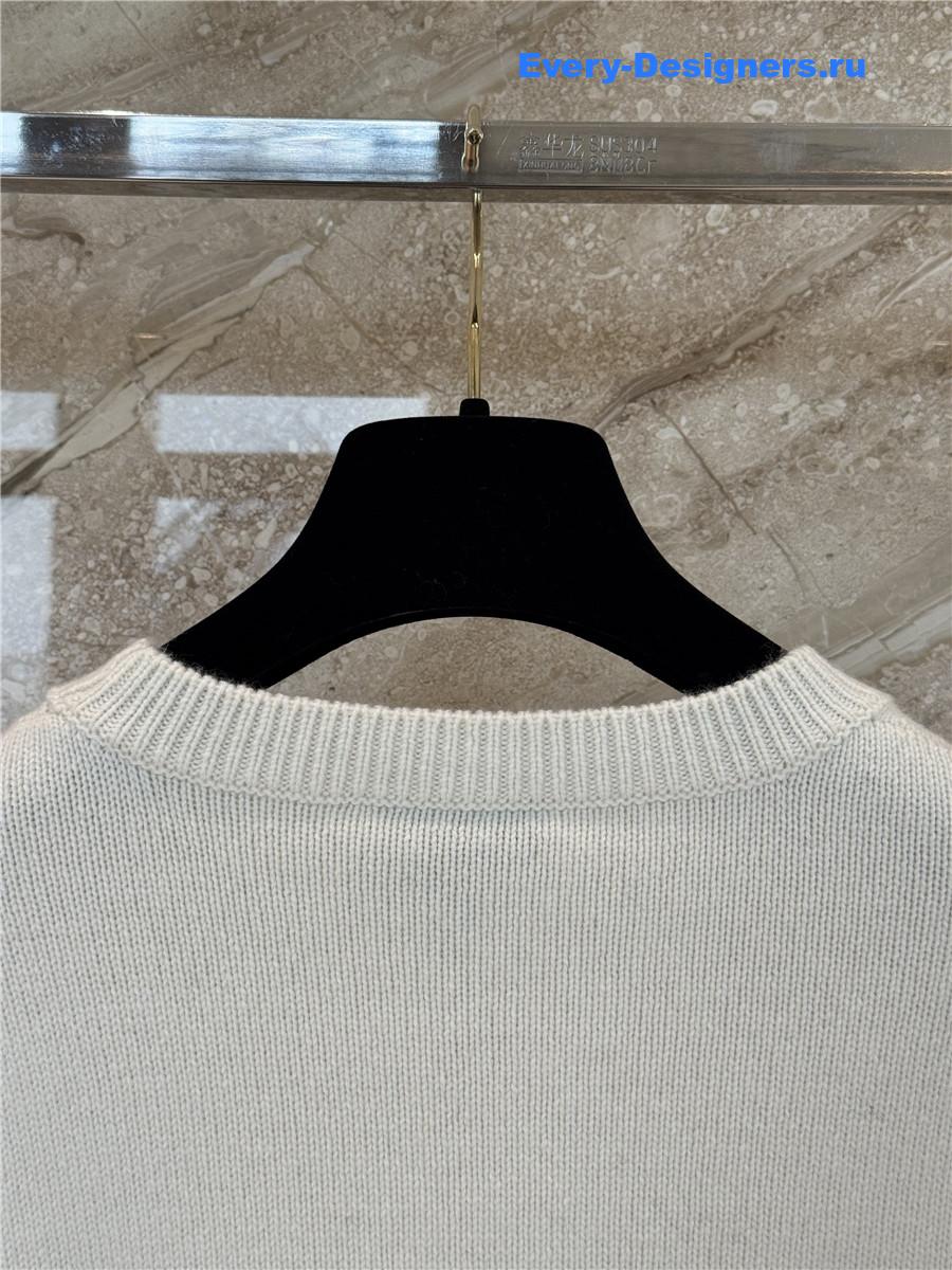 Ch**el white bow knit sweater